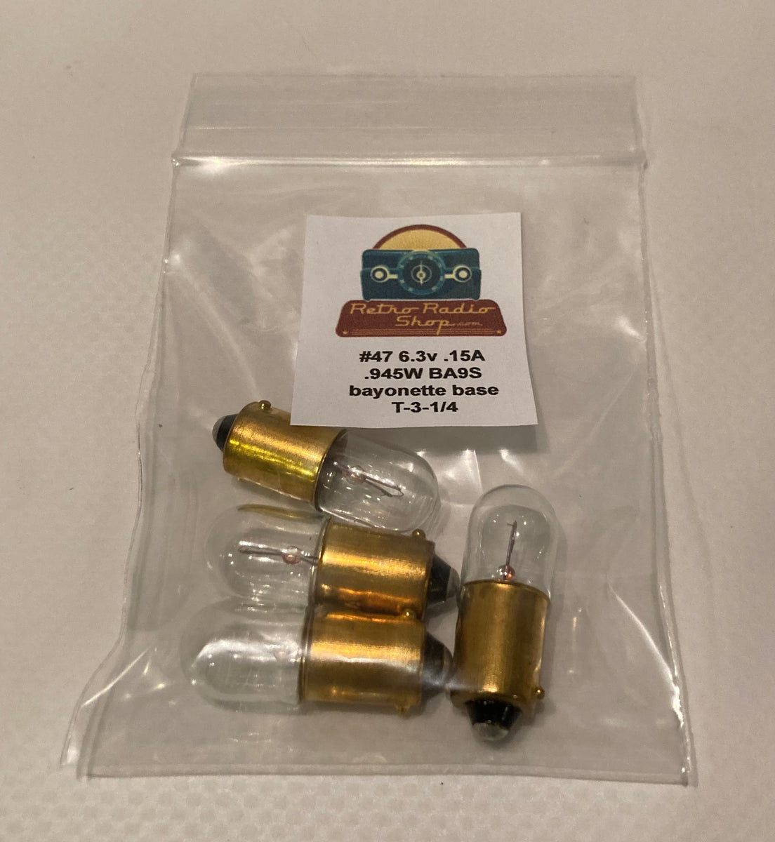 FOUR 47 6.3V .15A Base Antique Radio Dial Lamps Fender Amp Pi