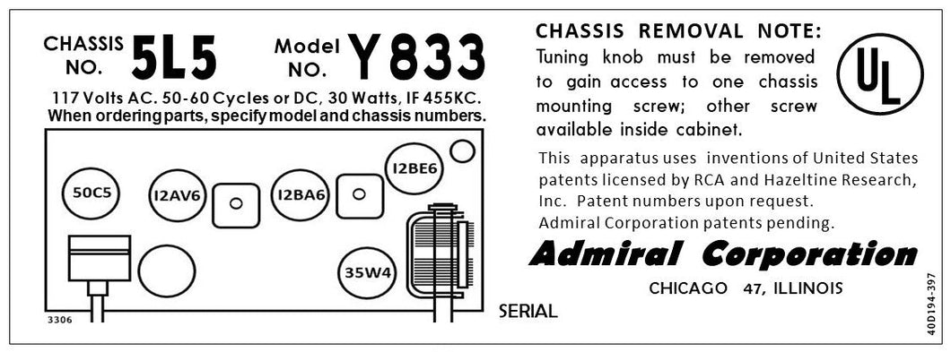 ADMIRAL-Y833