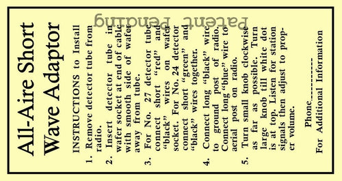 ALL-AIRE-SHORT-WAVE-ADAPTER