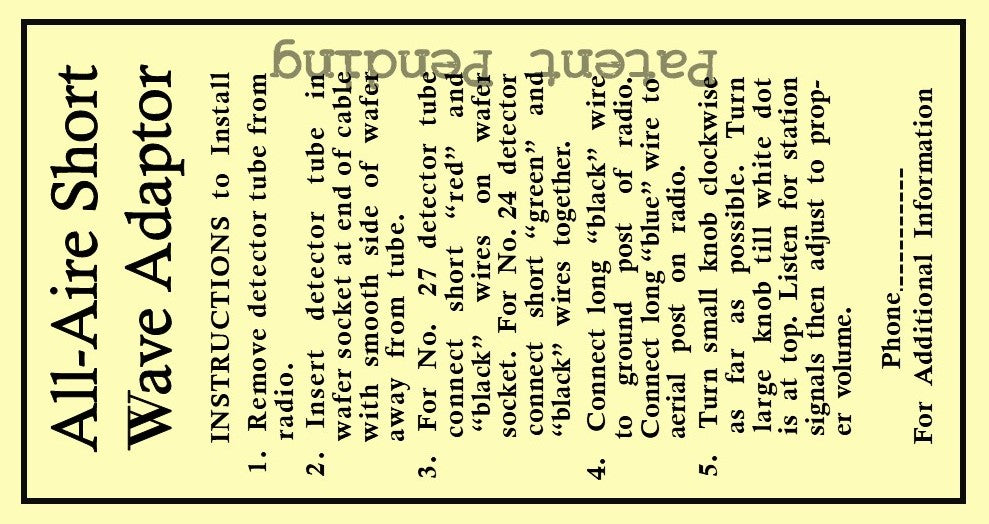 ALL-AIRE-SHORT-WAVE-ADAPTER