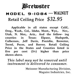 BREWSTER-9-1085-PRICING