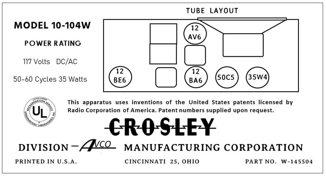 CROSLEY-10-104W