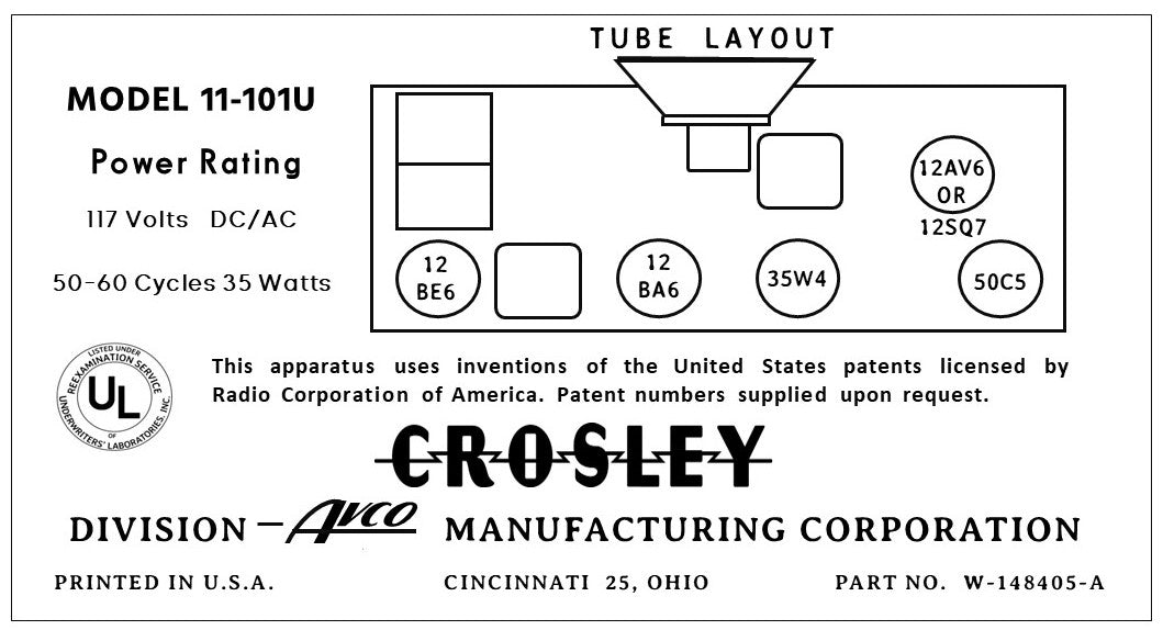 CROSLEY-11-101U
