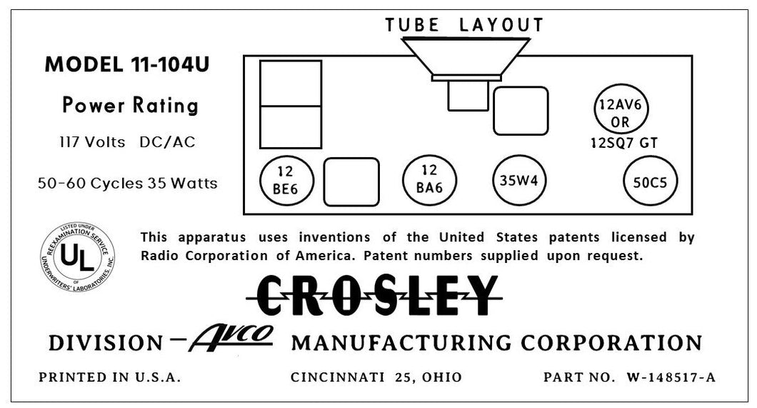 CROSLEY-11-104U