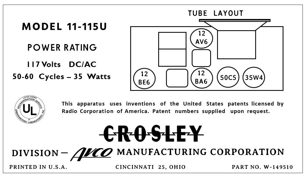 CROSLEY-11-115U