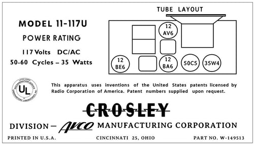 CROSLEY-11-117U