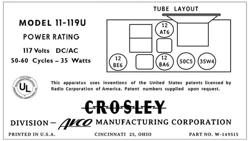 CROSLEY-11-119U-12AT6