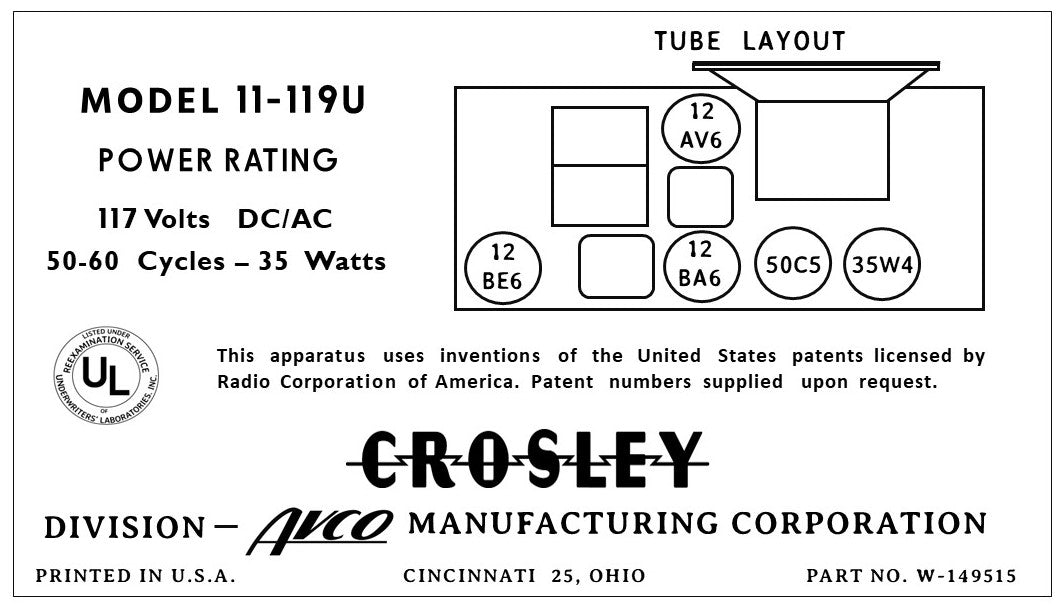 CROSLEY-11-119U