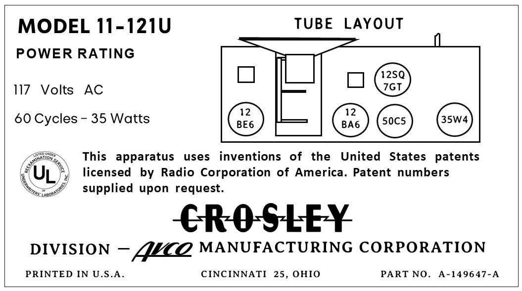 CROSLEY-11-121U