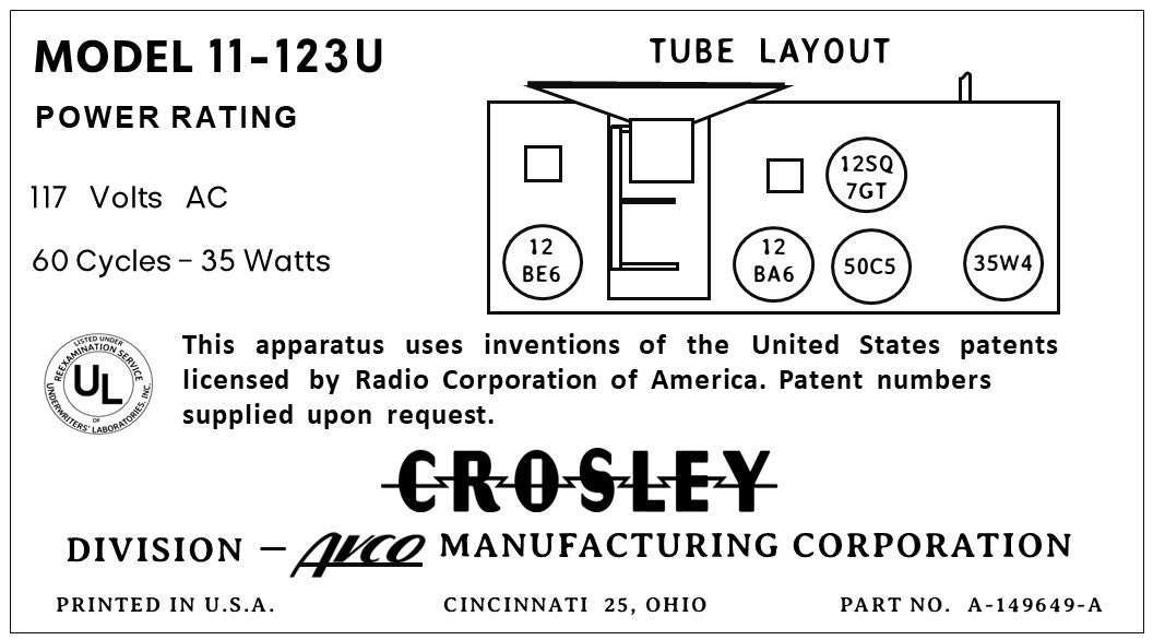 CROSLEY-11-123U