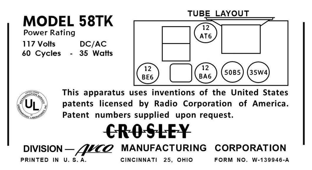 CROSLEY-58TK