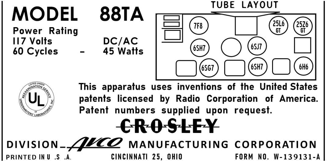 CROSLEY-88TA