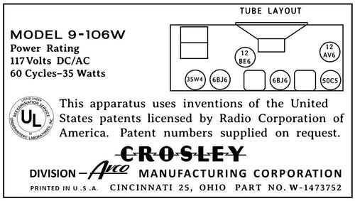CROSLEY-9-106W
