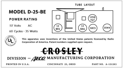CROSLEY-D-25-BE