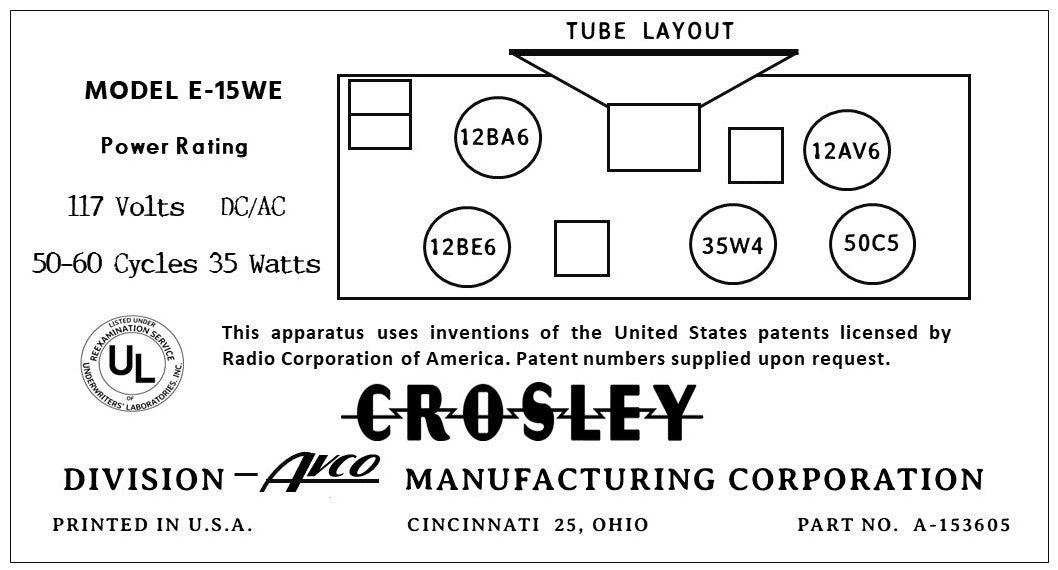 CROSLEY-E-15WE