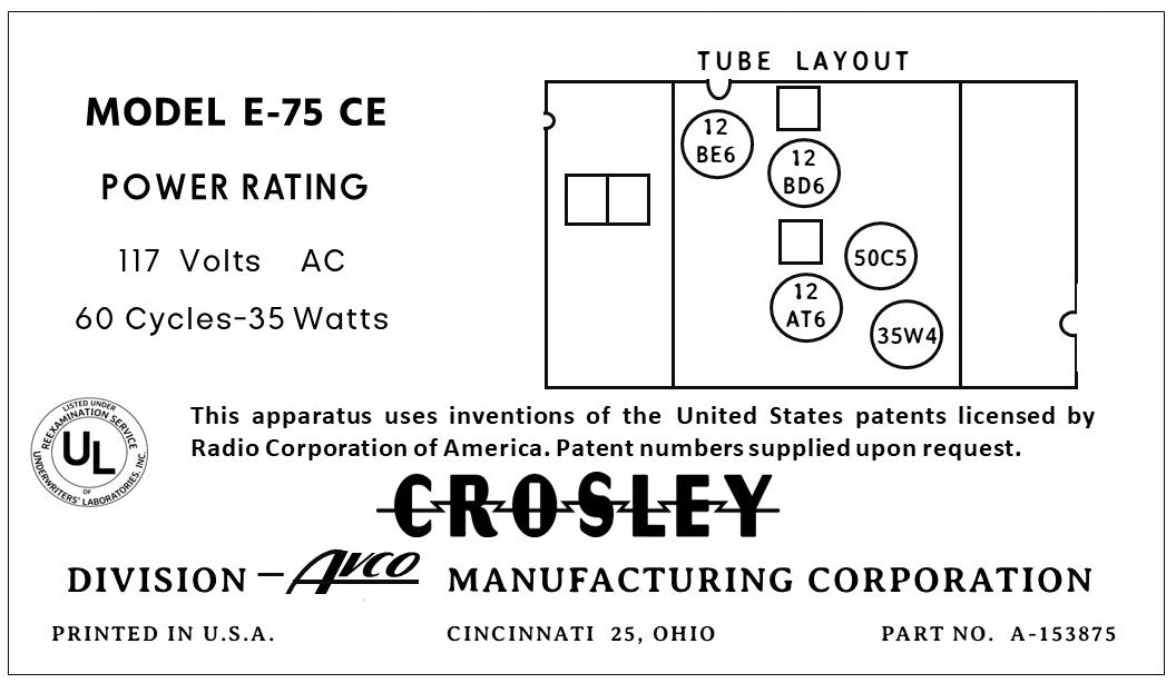 CROSLEY-E-75CE