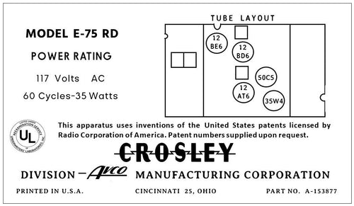 CROSLEY-E-75RD