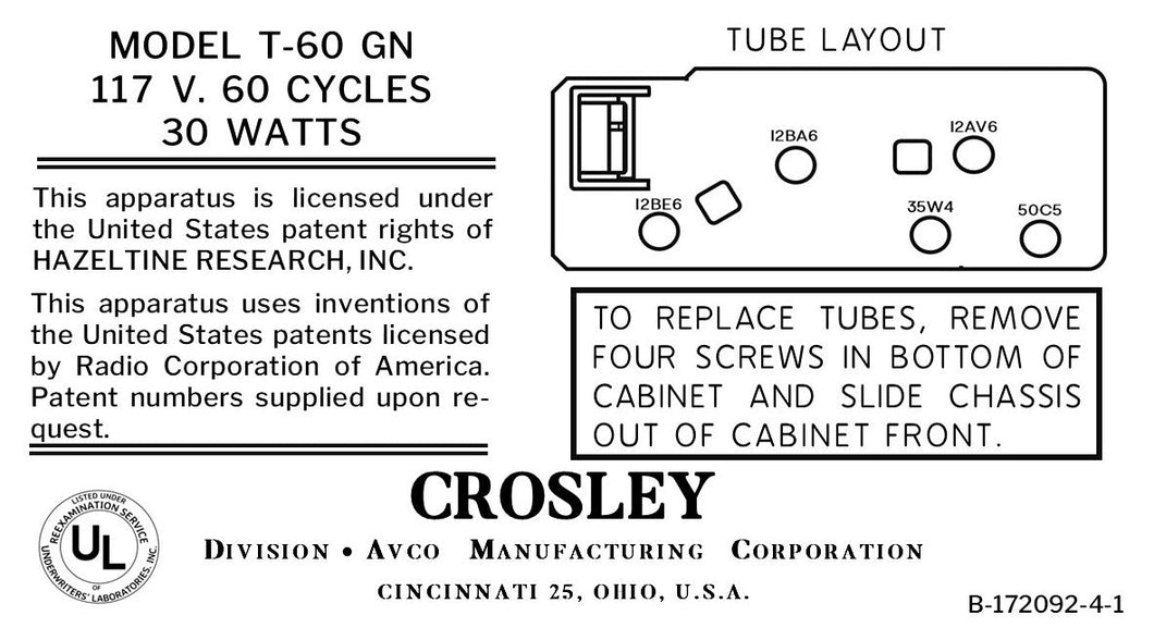CROSLEY-T-60GN