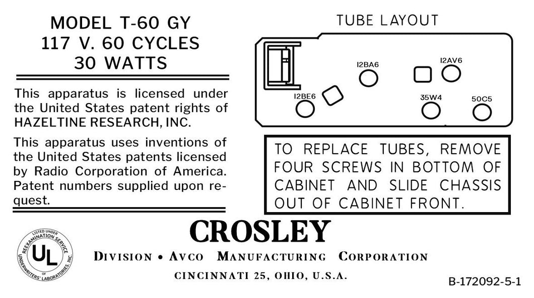 CROSLEY-T-60GY
