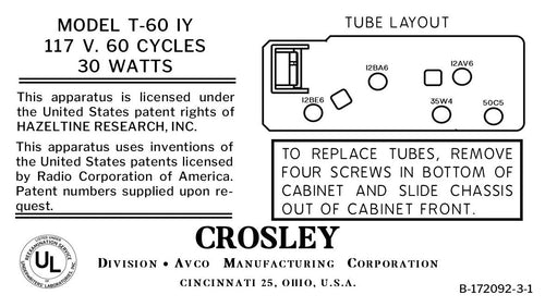CROSLEY-T-60IY