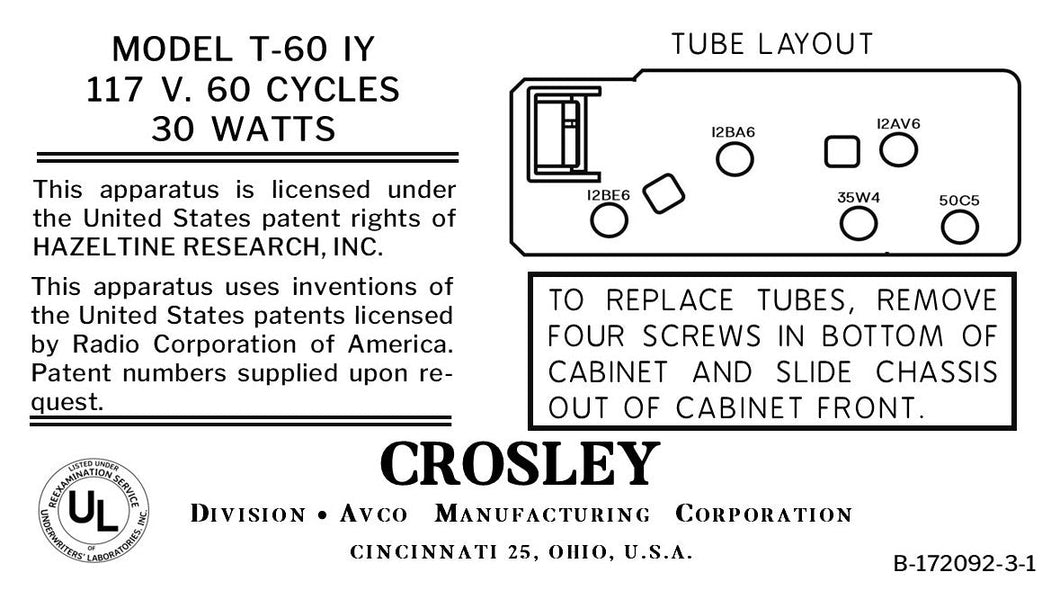 CROSLEY-T-60IY