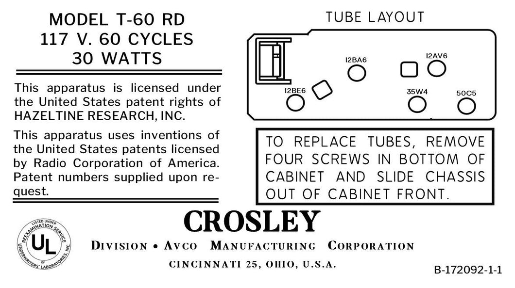CROSLEY-T-60RD