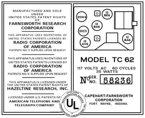 Capehart-Farnsworth-TC-62-serial-no.