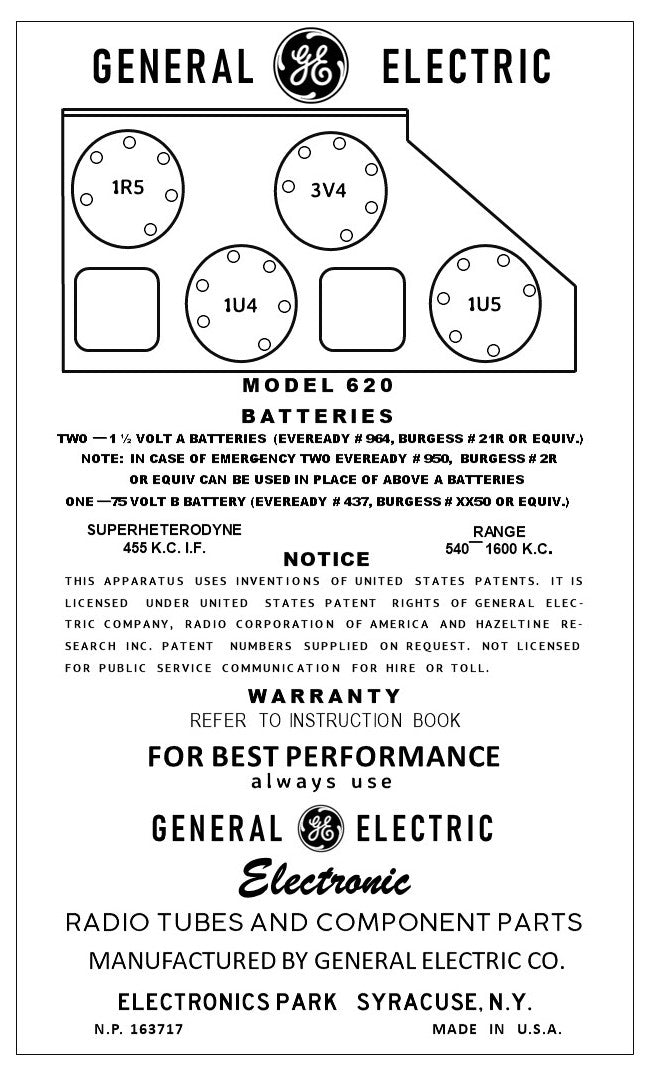 Ge 620 antique retro vintage tube radios bluetooth retro radio shop