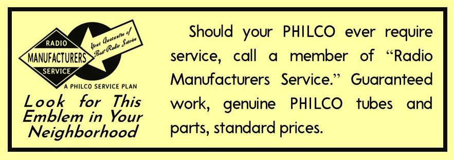 PHILCO-41-300-SERVICE-GUARANTEE