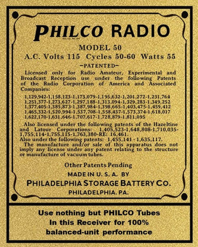 PHILCO-50-PATENTS
