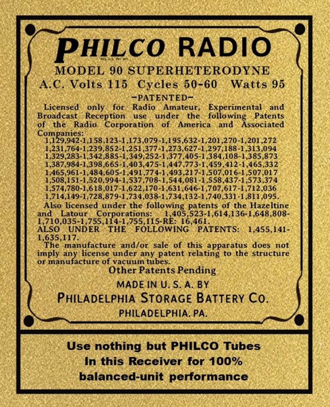 PHILCO-90-SINGLE-47-TUBE