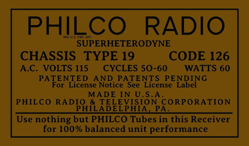 PHILCO-CHASSIS-TYPE-19