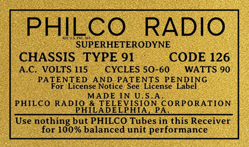 PHILCO-CHASSIS-TYPE-91