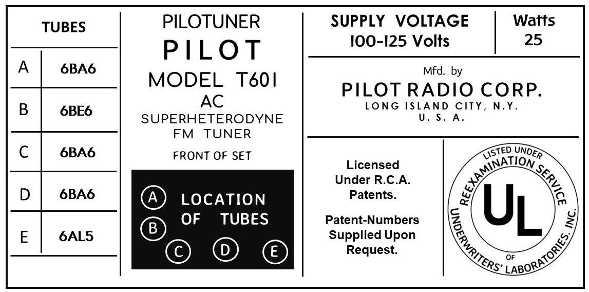 PILOT-T601 | Antique, Retro, Vintage Tube Radios & Bluetooth | Retro ...