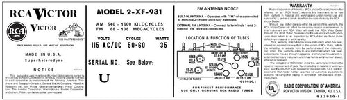 RCA-2XF931