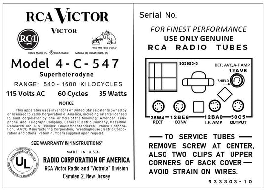 RCA-4C547 | Antique, Retro, Vintage Tube Radios & Bluetooth | Retro ...