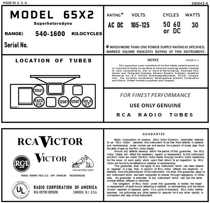 RCA-65X2RCA-2
