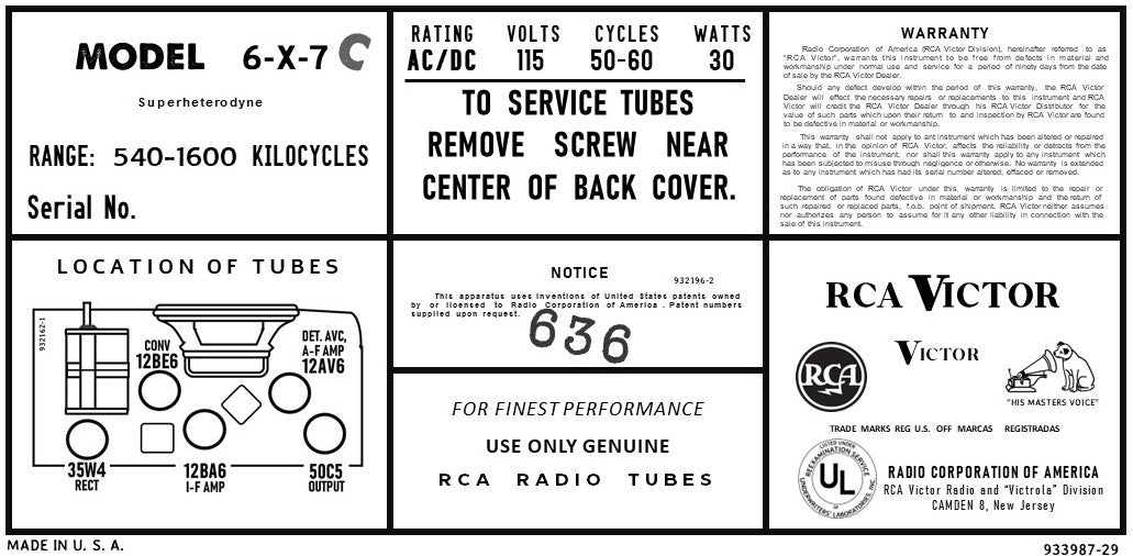 RCA-6X7C