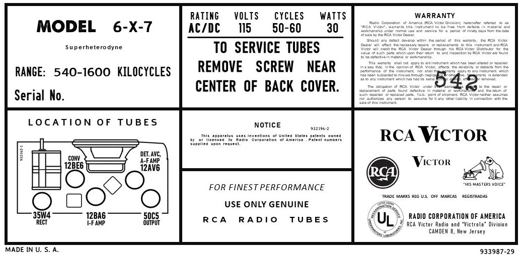 RCA-6X7