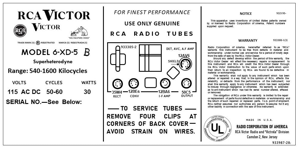 RCA-6XD5B - Retro Radio Shop