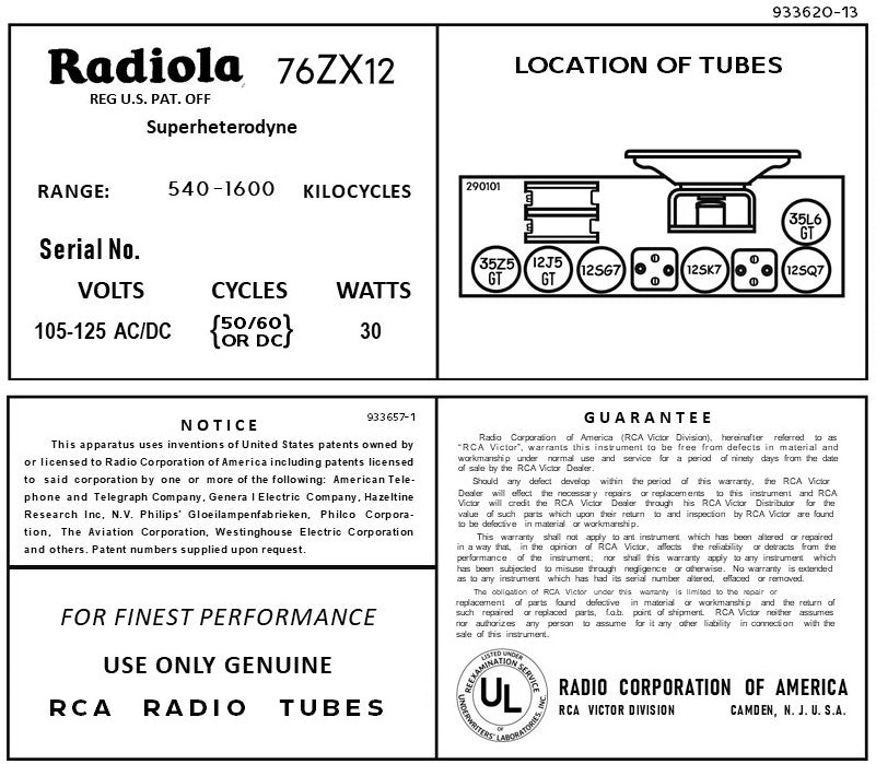 RCA-76ZX12