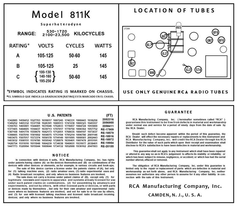 RCA-811K - Retro Radio Shop
