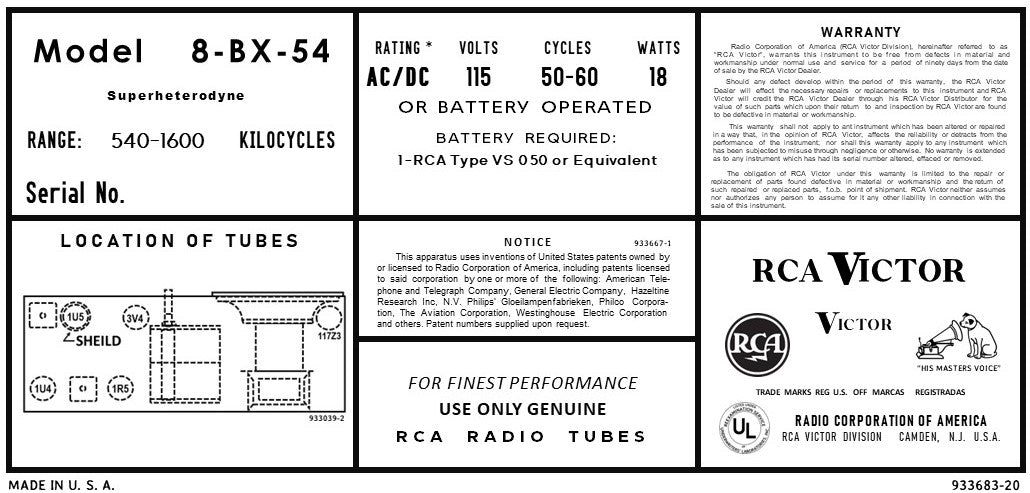 RCA-8BX54