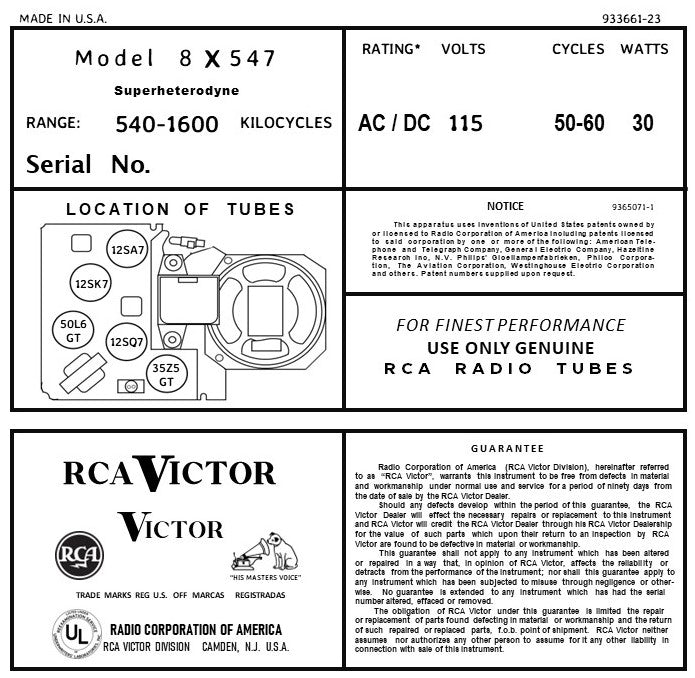 RCA-8X547