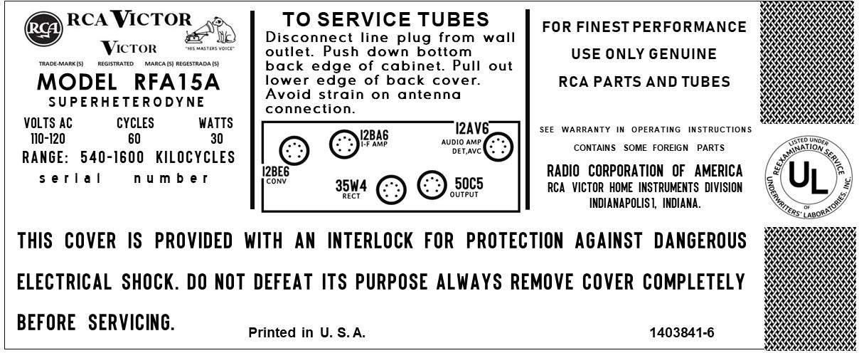 RCA-RFA15A - Retro Radio Shop
