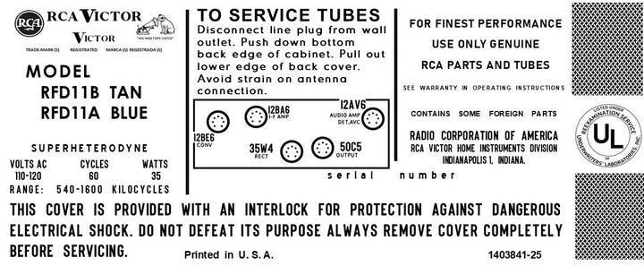 RCA-RFD11A-B | Antique, Retro, Vintage Tube Radios & Bluetooth | Retro ...