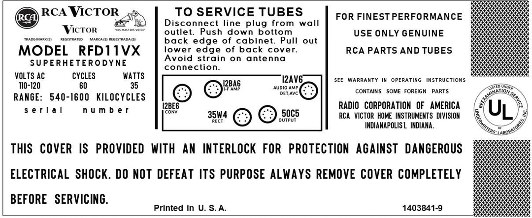 RCA-RFD11VX - Retro Radio Shop