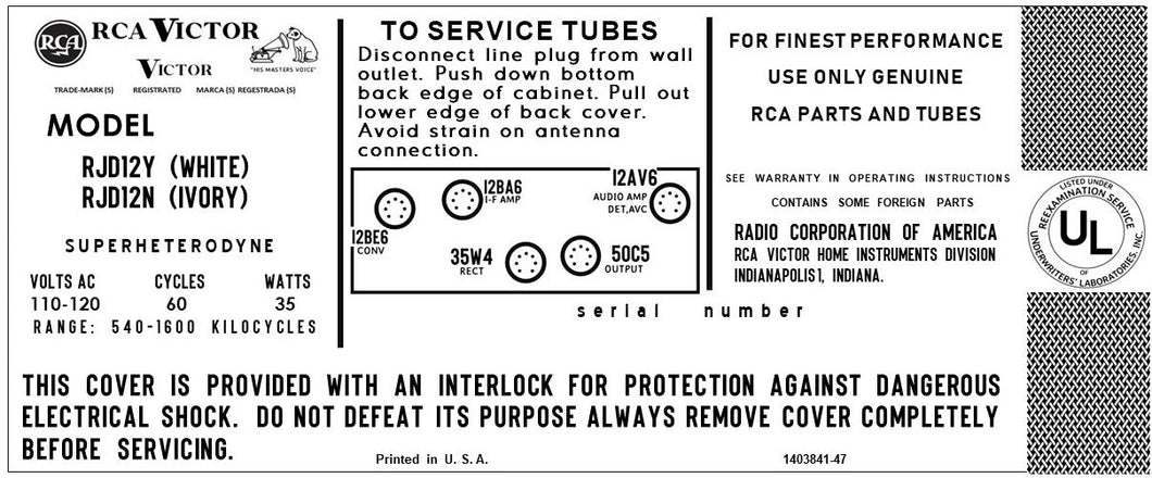 RCA-RJD12Y-RJD12N