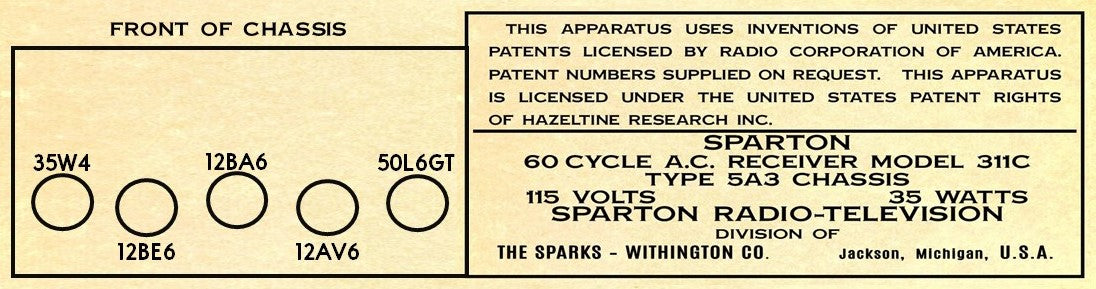 SPARTON-511C-5A3-CHASSIS - Retro Radio Shop