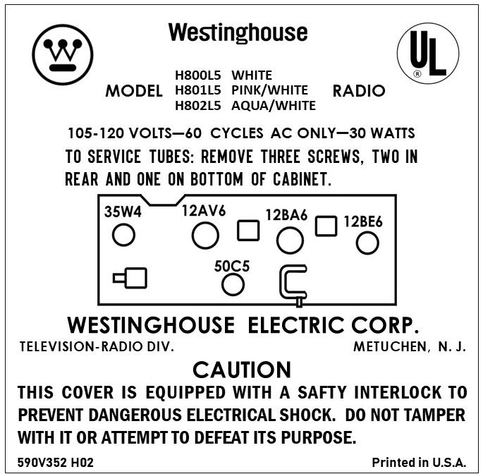 WESTINGHOUSE-H-800L5_801L5_802L5